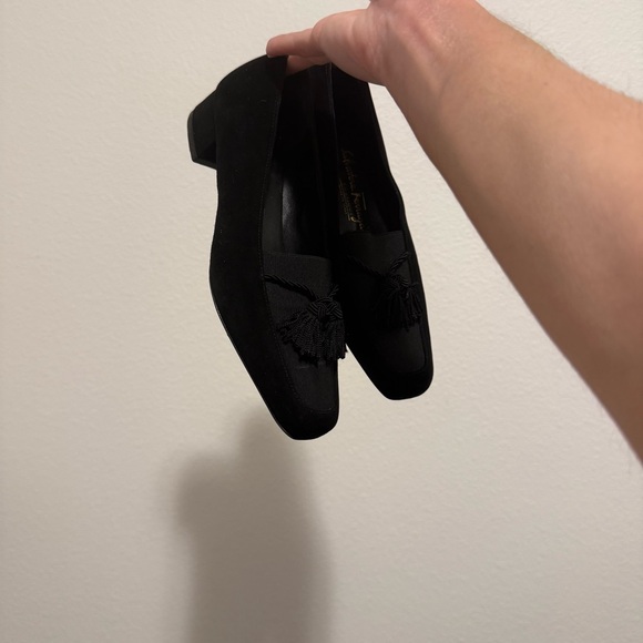 Black Salvatore Ferragamo Block Heels With Tassel Details Women’s Size 4.5 B - Picture 6 of 16